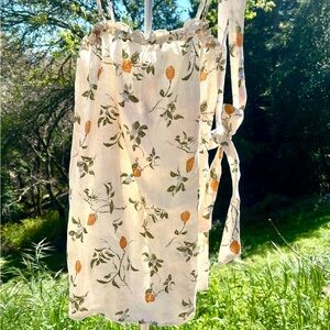 Reformation Ama Linen Mini Dress in Citron Print - Size S